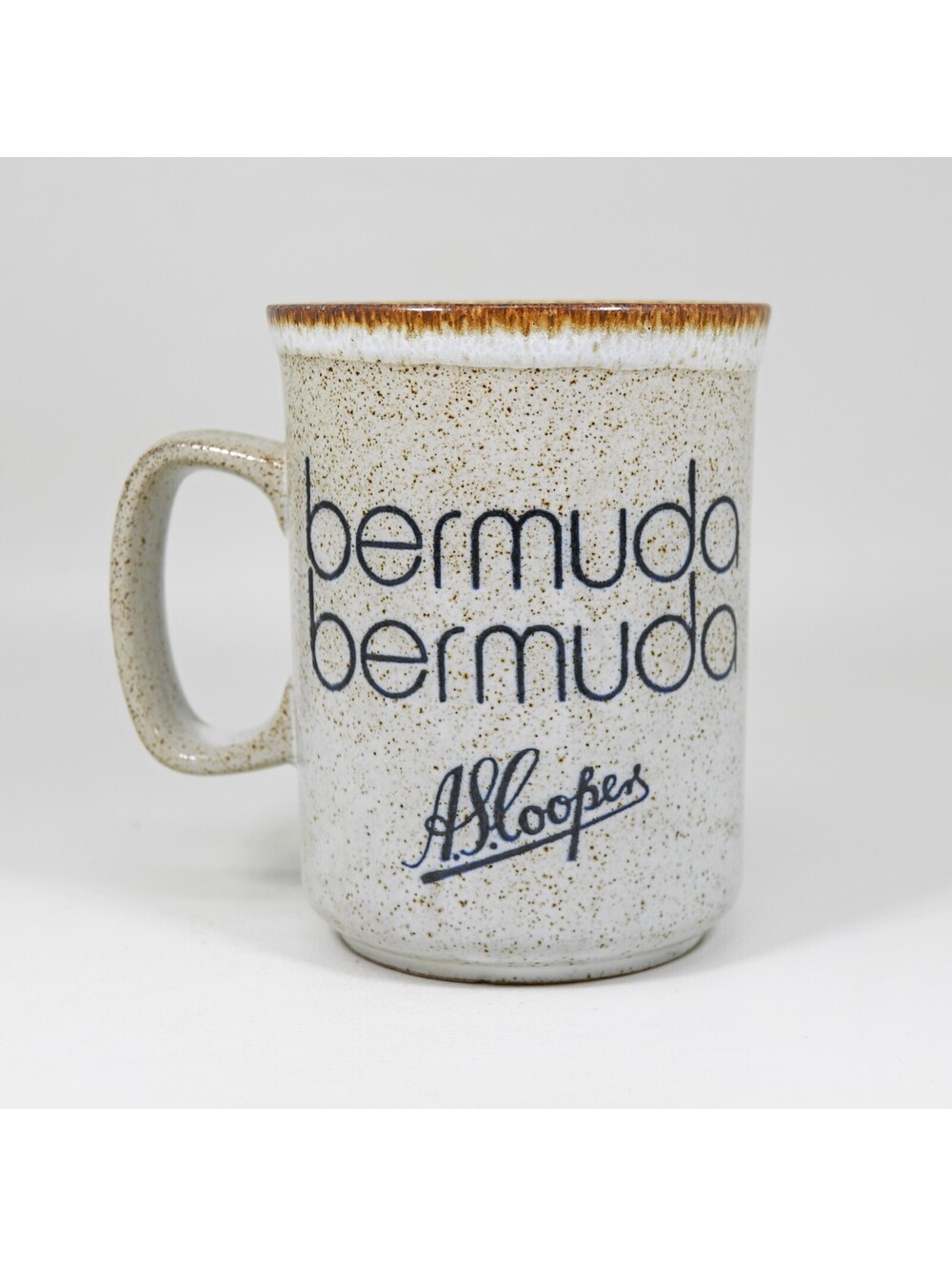 A.S. Cooper Bermuda Dunoon Ceramics Coffee Mug Tea Cup Stoneware Speckle 1970s